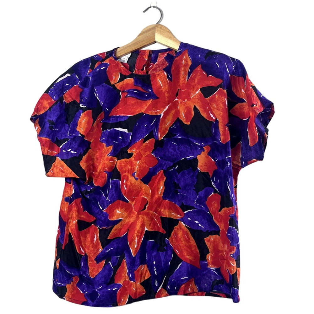 Vintage Women's Shrader Silk Blouse 14